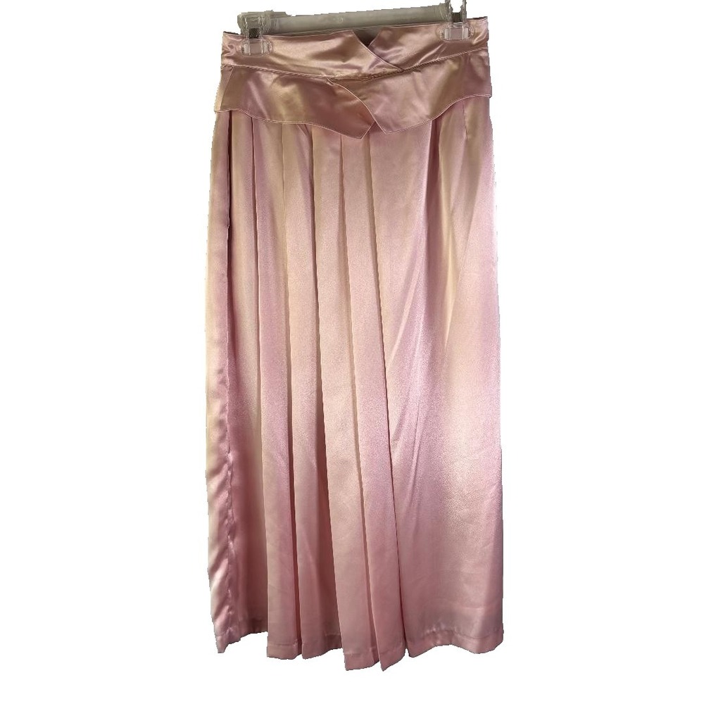 Rue de Calais‎ Midi Skirt Light Pink Satin Pleated Size 10